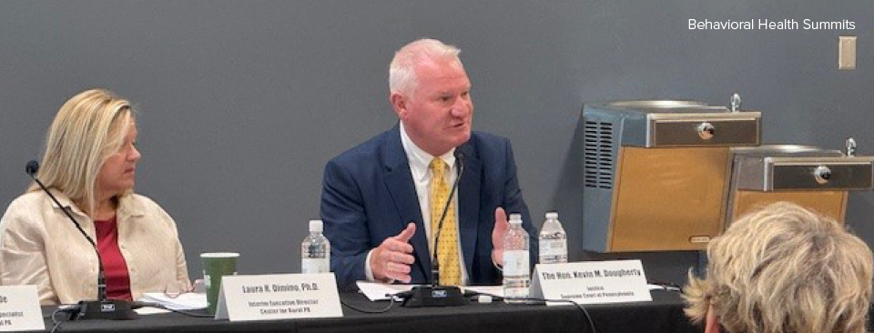 links to a news release about upcoming summits on Behavioral Health in the Courts