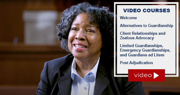 thumbnail image for the Office of Elder Justice in the Courts' Video Training Series for attorneys