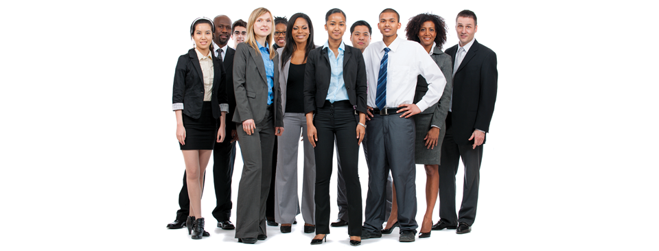 Photograph of a diverse group of people in business attire. Become a Court Interpreter! Court interpreters make a difference in the lives of those they interpret for by removing language barriers and ensuring that justice is accessible to everyone.